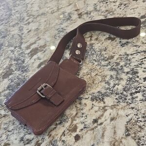 Elegant Brown Leather Belt Bag